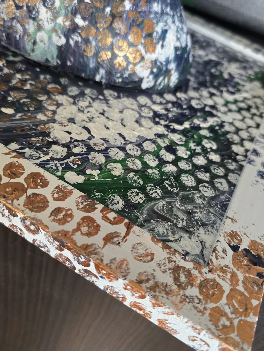 HANDCRAFTED Upcycled Installation Artwork HANDPAINTED Tabletop Art Decor 11